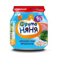 ПРОДУКТЫ ДЛЯ ДЕТЕЙ Фруто Фруто Няня пюре кролик рис брокколи 100г
