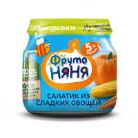 ПРОДУКТЫ ДЛЯ ДЕТЕЙ Фруто Фруто Няня пюре салатик из сладких овошей 80г