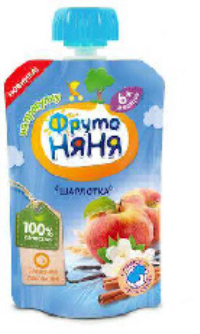 ПРОДУКТЫ ДЛЯ ДЕТЕЙ Фруто Фруто Няня пюре шарлотка 6м+ 90г (пауч)
