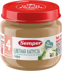 ПРОДУКТЫ ДЛЯ ДЕТЕЙ Сэмпер Сэмпер пюре цветная капуста с 4мес. 80гр
